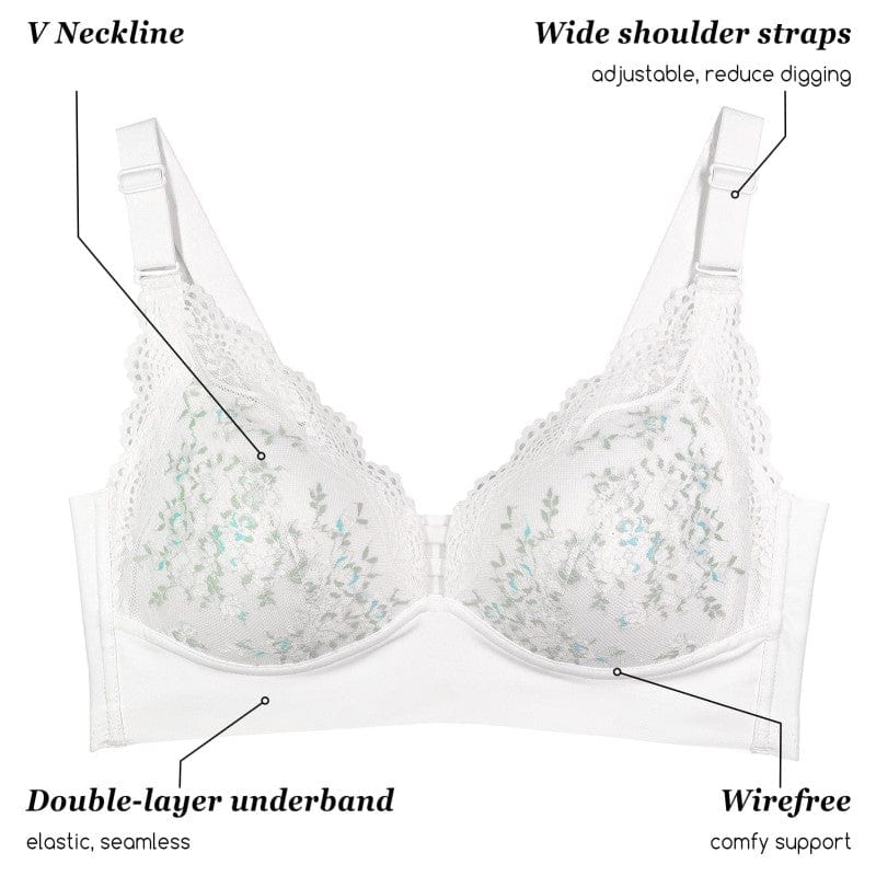 details of FallSweet “Sexy Lace” Wireless Padded Push Up Bra
