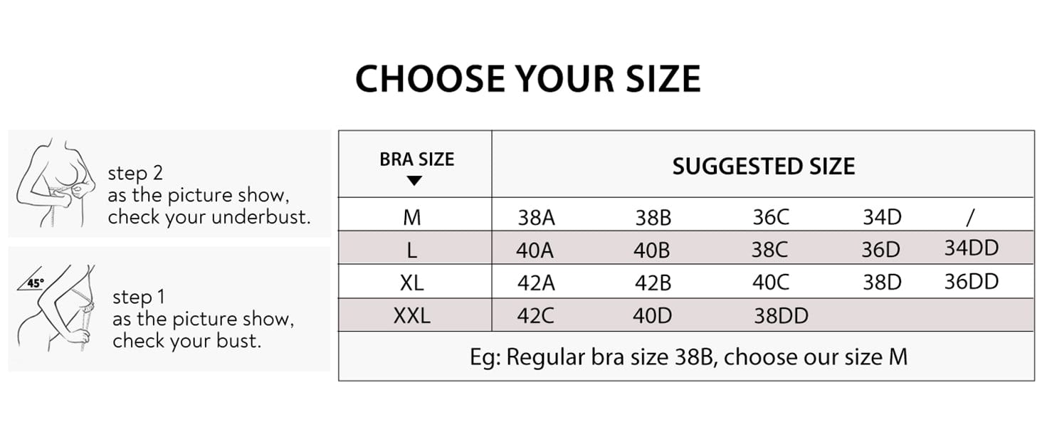 sports bras for women wirefree posture bralette size chart