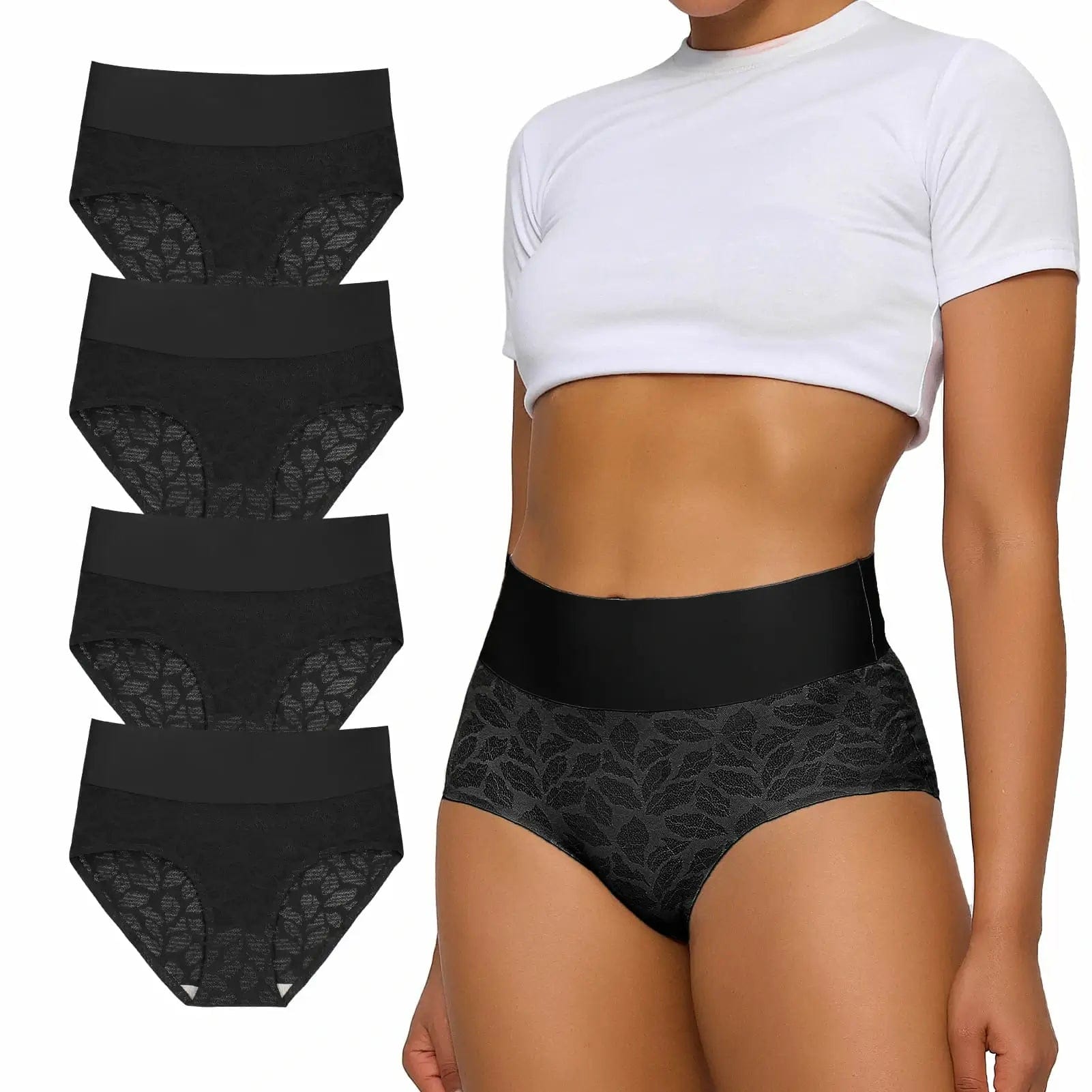 FallSweet No Show Lace Shaping Underwear High Waisted