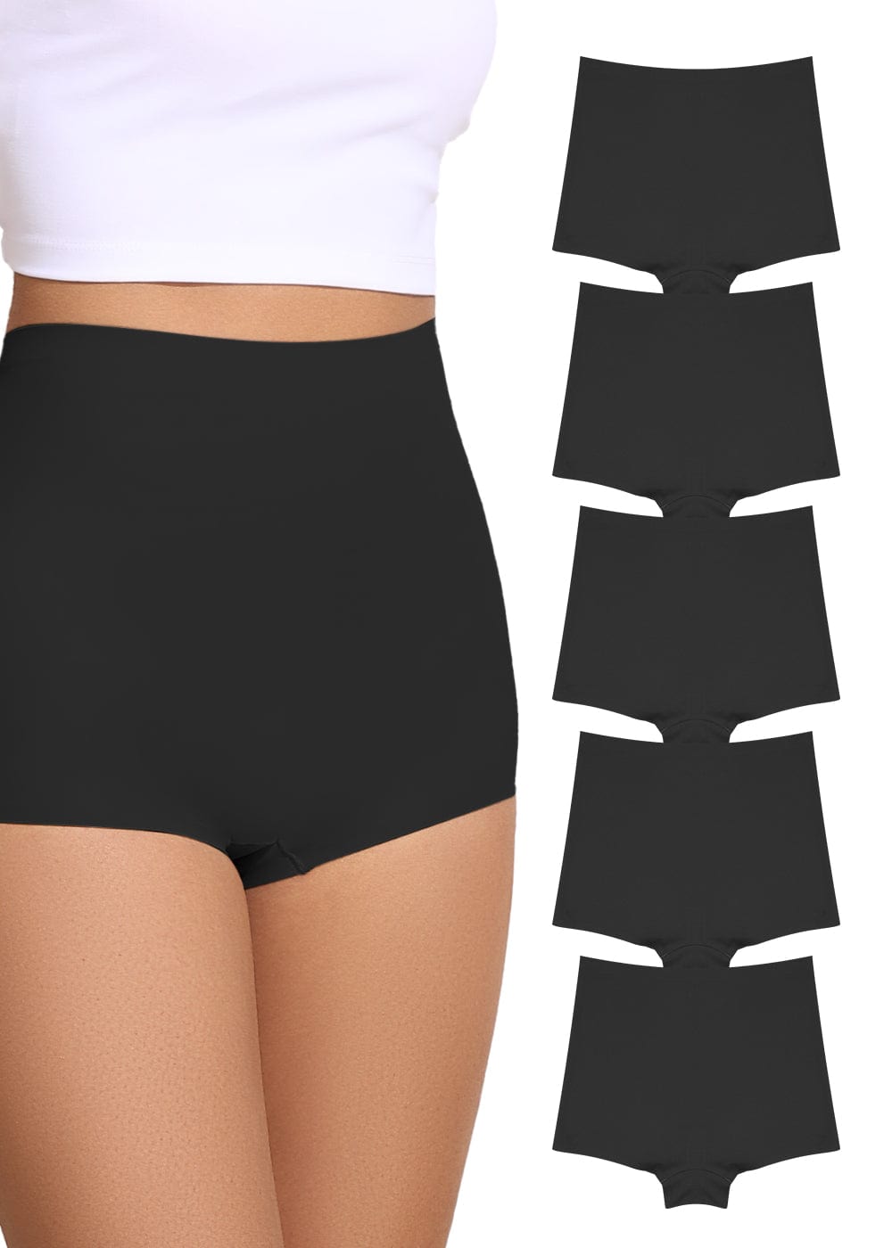 FallSweet 5 Black / S Seamless Boy Shorts Underwear for Women