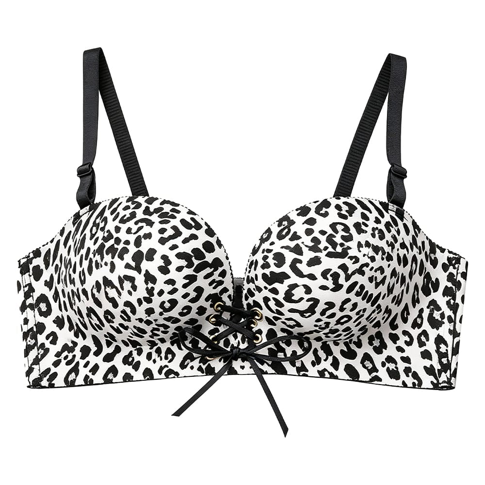 FallSweet "Add Two Cups" Push Up Bra Padded—Leopard print