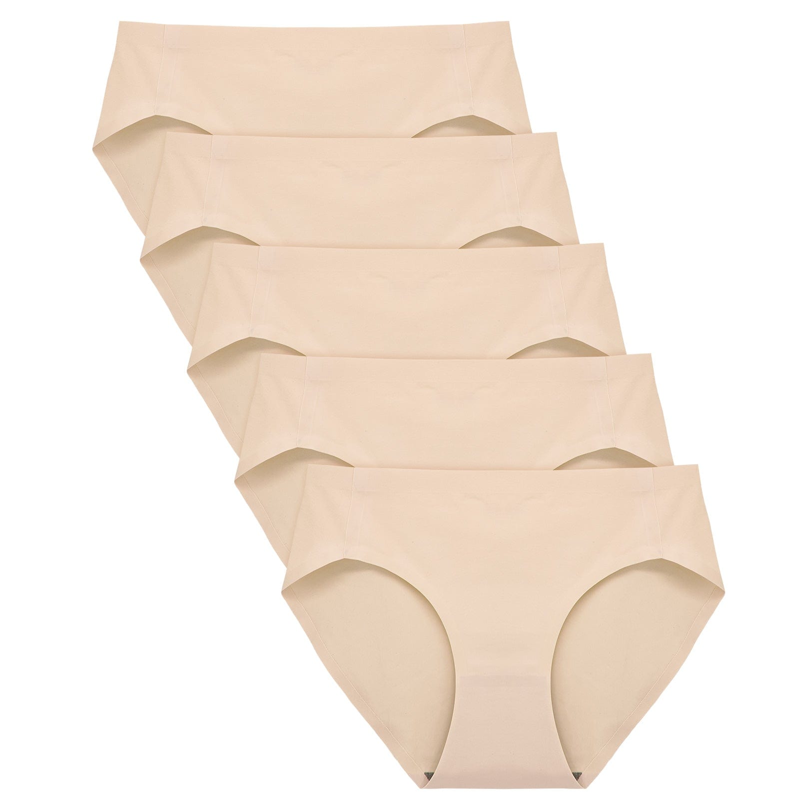 FallSweet Beige (5 pack) / S High Cut Seamless No Show Brief Panties