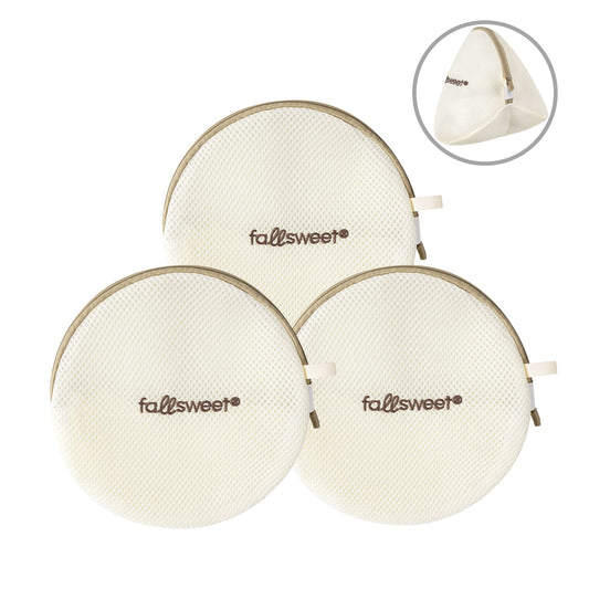 FallSweet beige FallSweet 3-Pack Mesh Laundry Bags for Delicates, Bra Laundry Bags, Reusable Wash Bags for Bras, Underwear & Socks