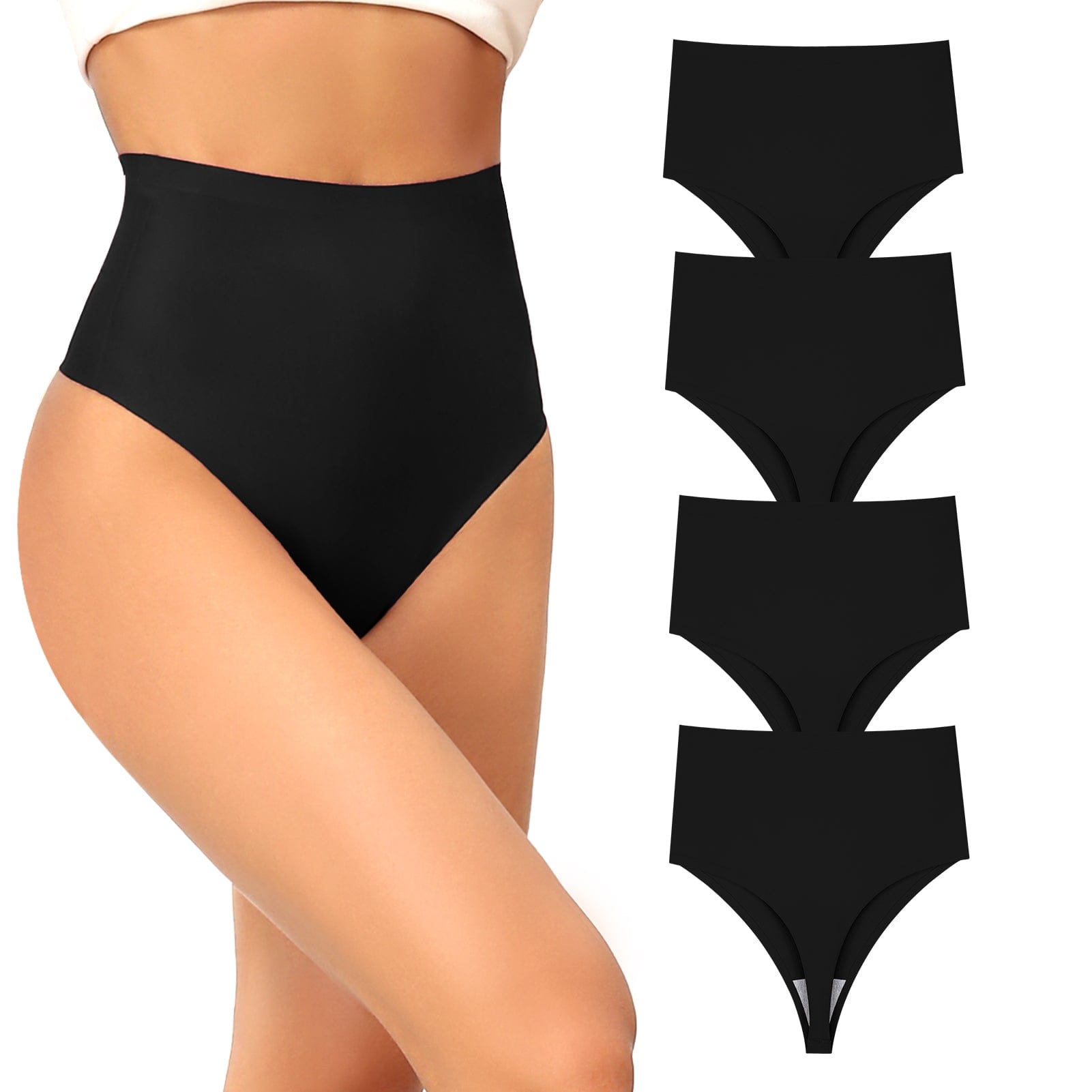 FallSweet Black / Small No Show High Waist Thong Underwear