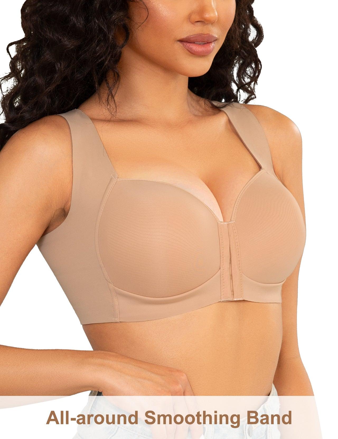 Back Smoothing Bras Front Closure Wirefree Bra Hide Back Fat