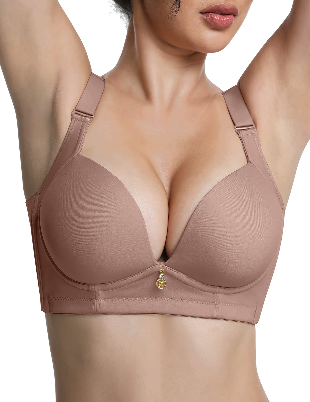 FallSweet Bra Push up Bras FallSweet Wireless Add 2 Cups Padded Plunge Bras Back Smoothing Push Up Brasieres
