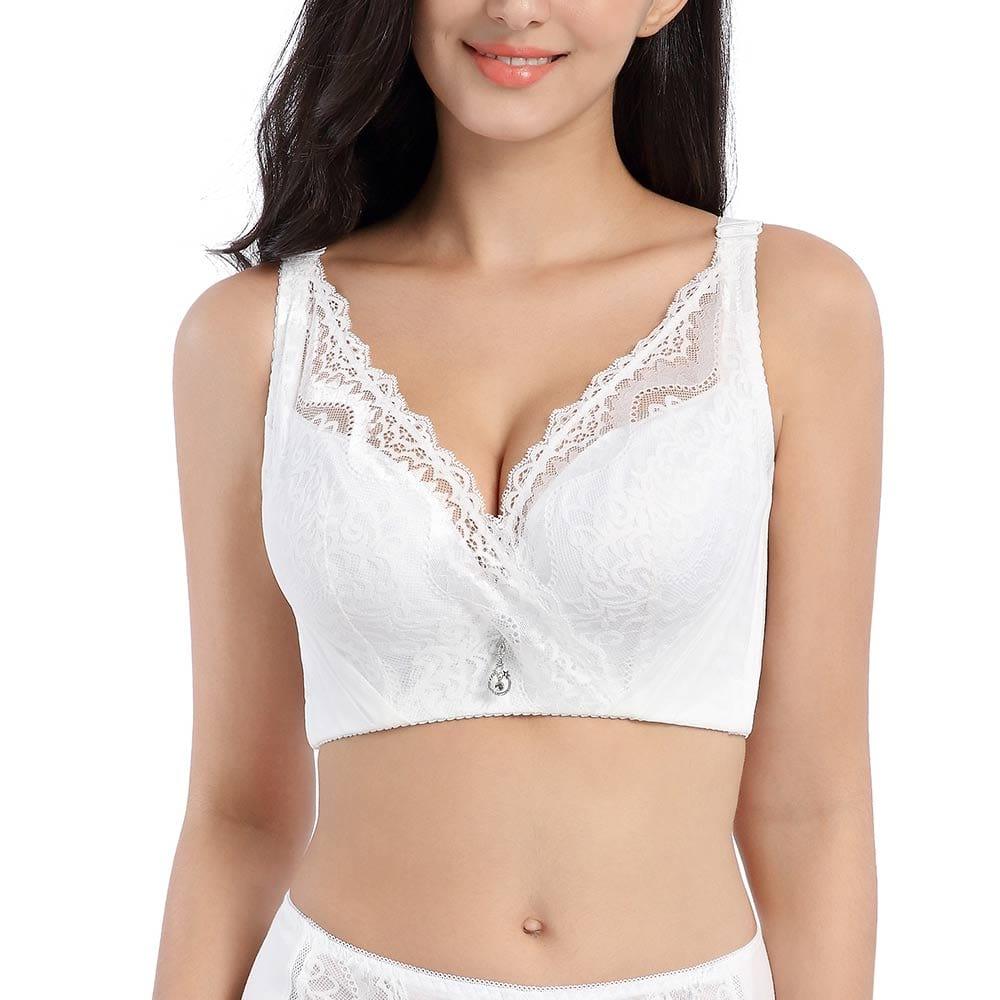 FallSweet Bra White / 34 / C “Full Coverage” Plus Size Lace Underwire Bra