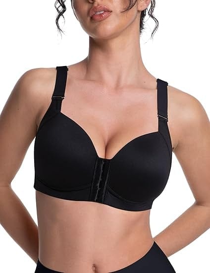 FallSweet Bra Wireless Bras Black / 34 / C Front Closure Wireless Bras for Women Hide Back Fat Smooth T Shirt Bra