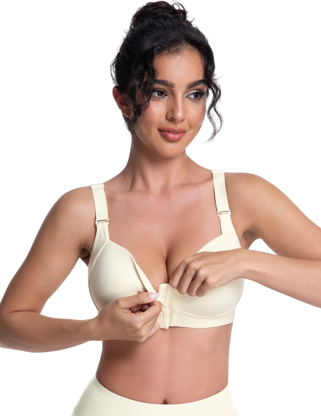 FallSweet Bra Wireless Bras Front Closure Wireless Bras for Women Hide Back Fat Smooth T Shirt Bra