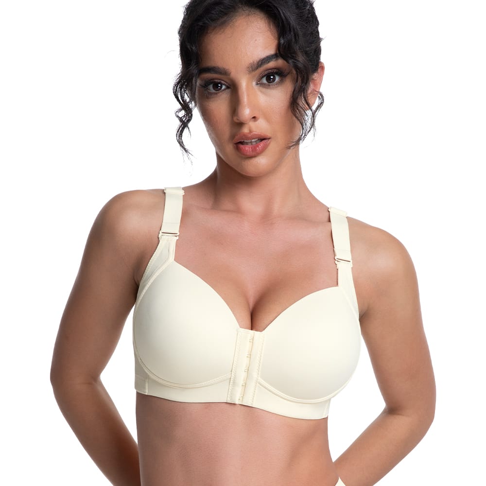 FallSweet Bra Wireless Bras Front Closure Wireless Bras for Women Hide Back Fat Smooth T Shirt Bra