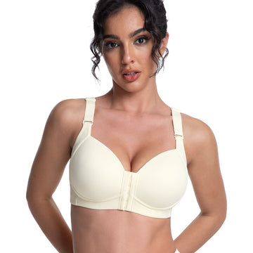 FallSweet Bra Wireless Bras Front Closure Wireless Bras for Women Hide Back Fat Smooth T Shirt Bra