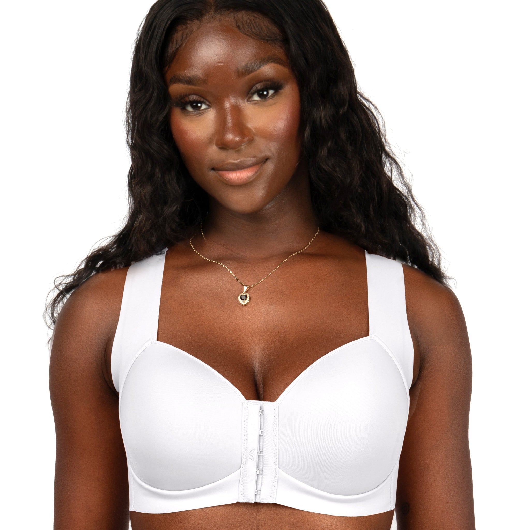 Comfortable White Padded Front Closure T-Shirt Bra FallSweet