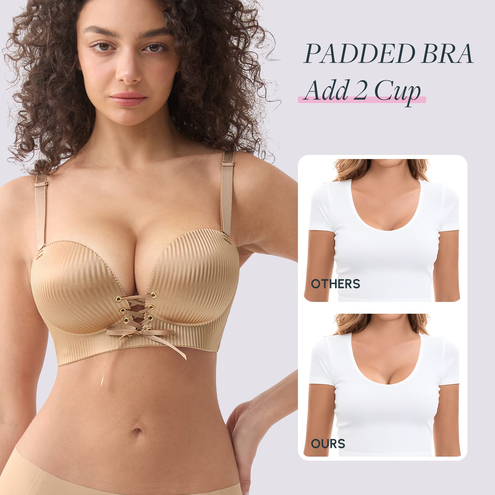 FallSweet FallSweet Add Two Cups Wireless Bras Brassiere for Women Push Up Padded Comfort Womenswear(676)