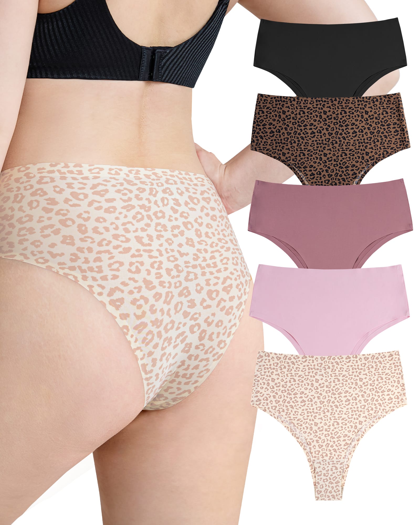 FallSweet FallSweet No Show Cheeky Underwear Seamless High Waisted Bikini Panties