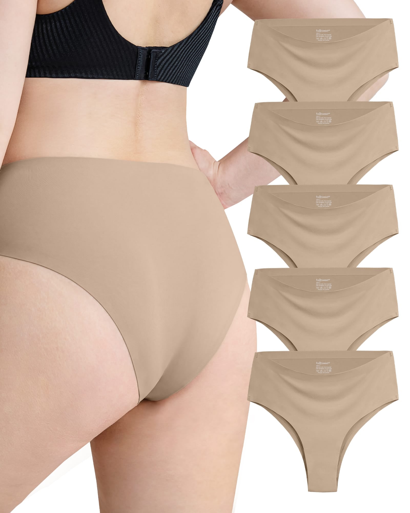 FallSweet FallSweet No Show Cheeky Underwear Seamless High Waisted Bikini Panties