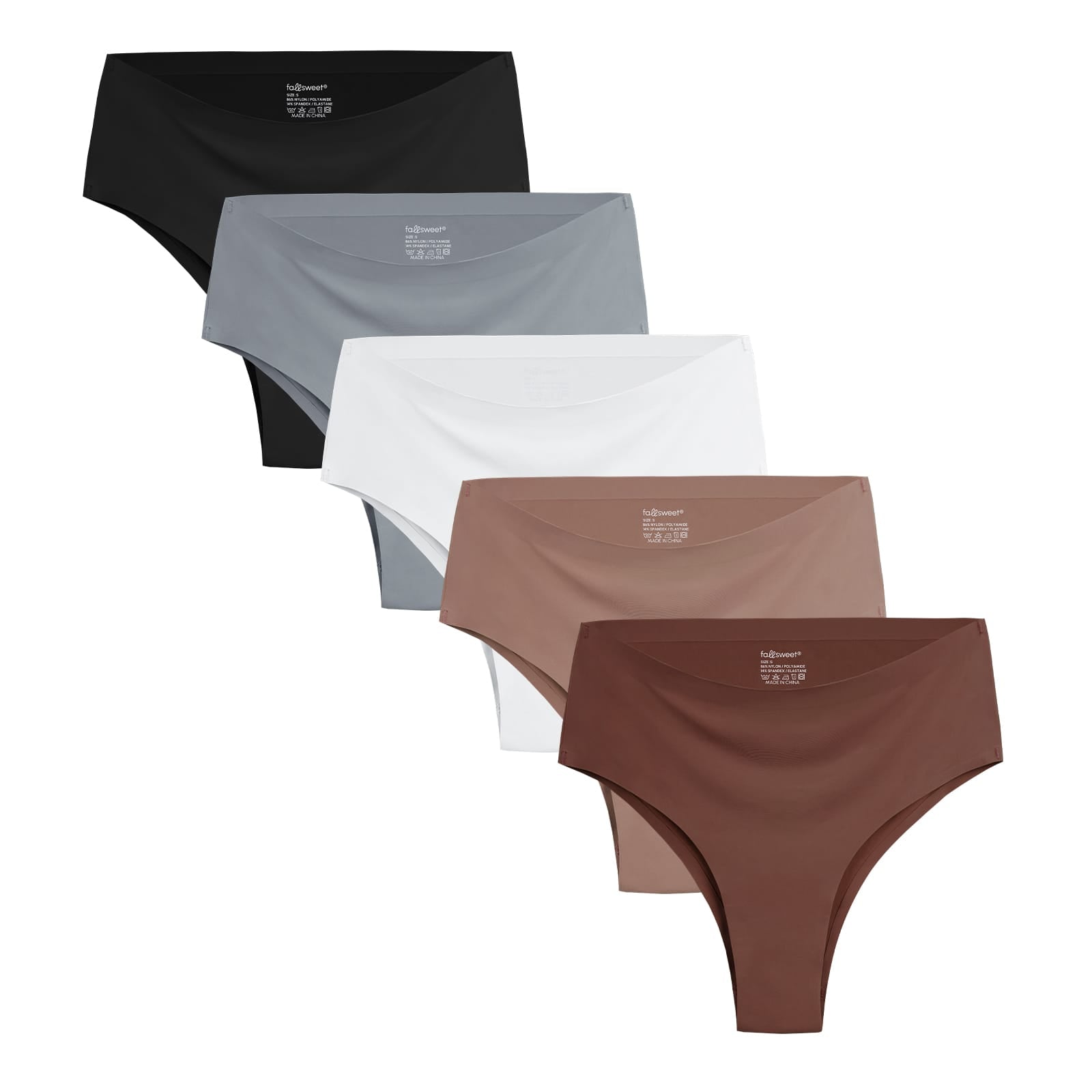 FallSweet FallSweet No Show Cheeky Underwear Seamless High Waisted Bikini Panties