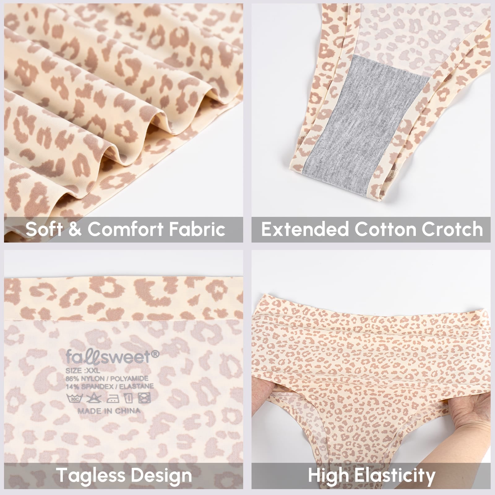 FallSweet FallSweet No Show Cheeky Underwear Seamless High Waisted Bikini Panties