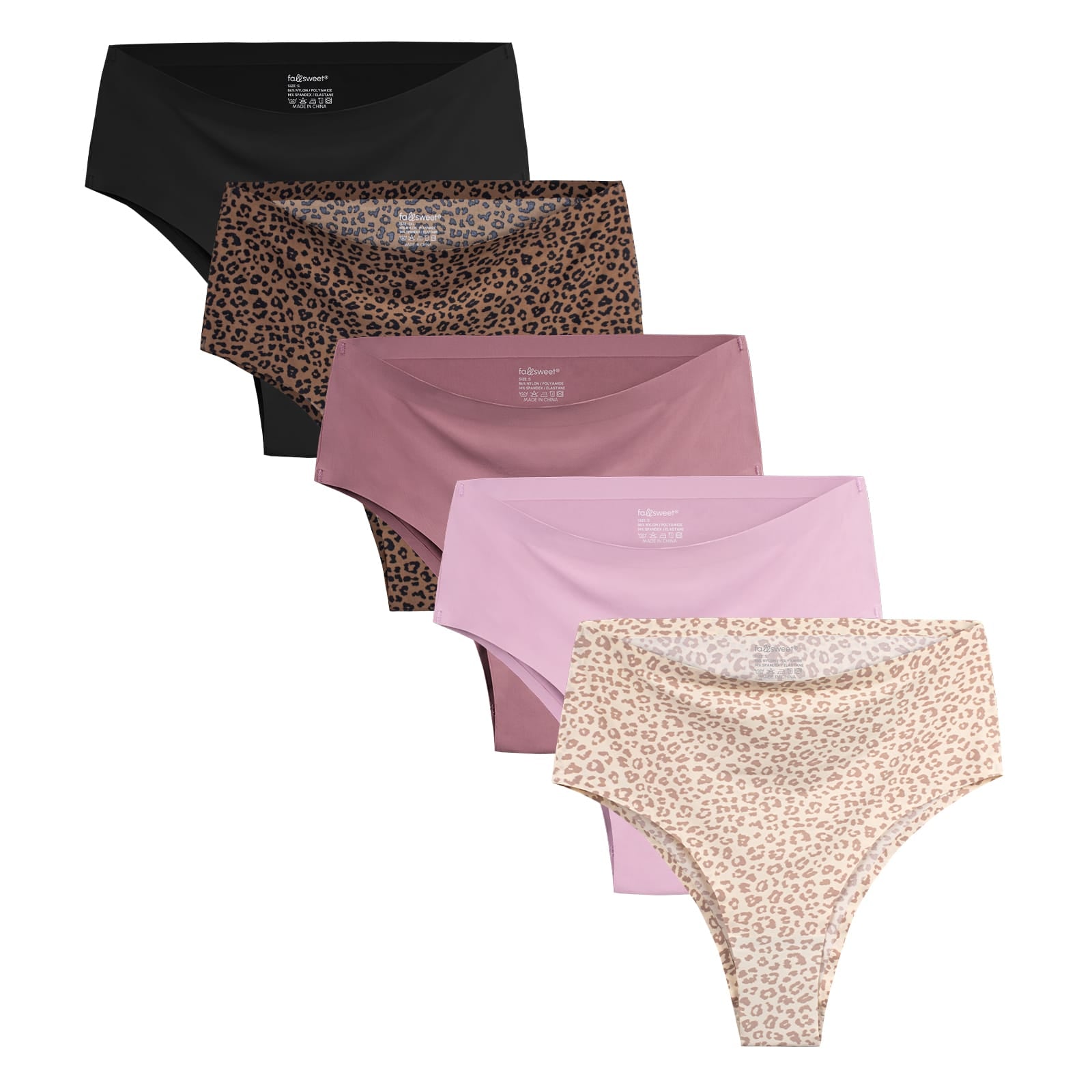 FallSweet FallSweet No Show Cheeky Underwear Seamless High Waisted Bikini Panties