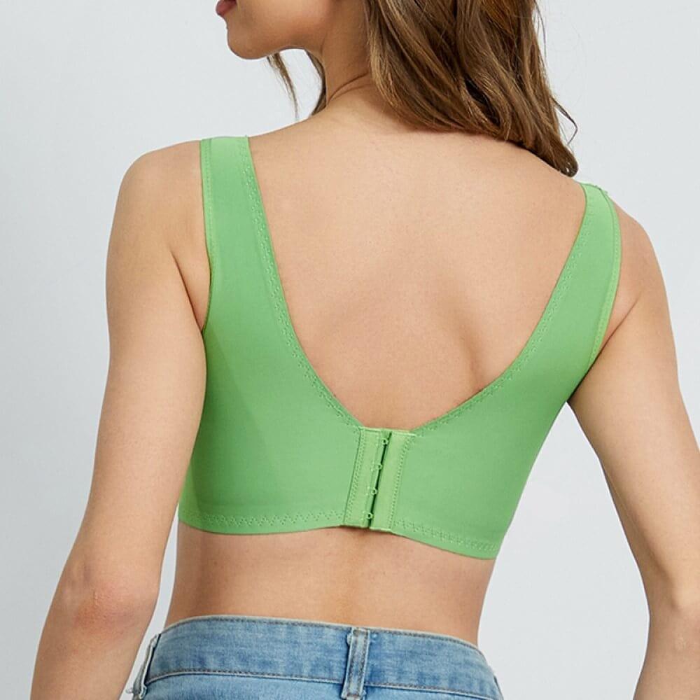 FallSweet "Feel like not wearing one" Plus Size Wireless Sports Bra - Green