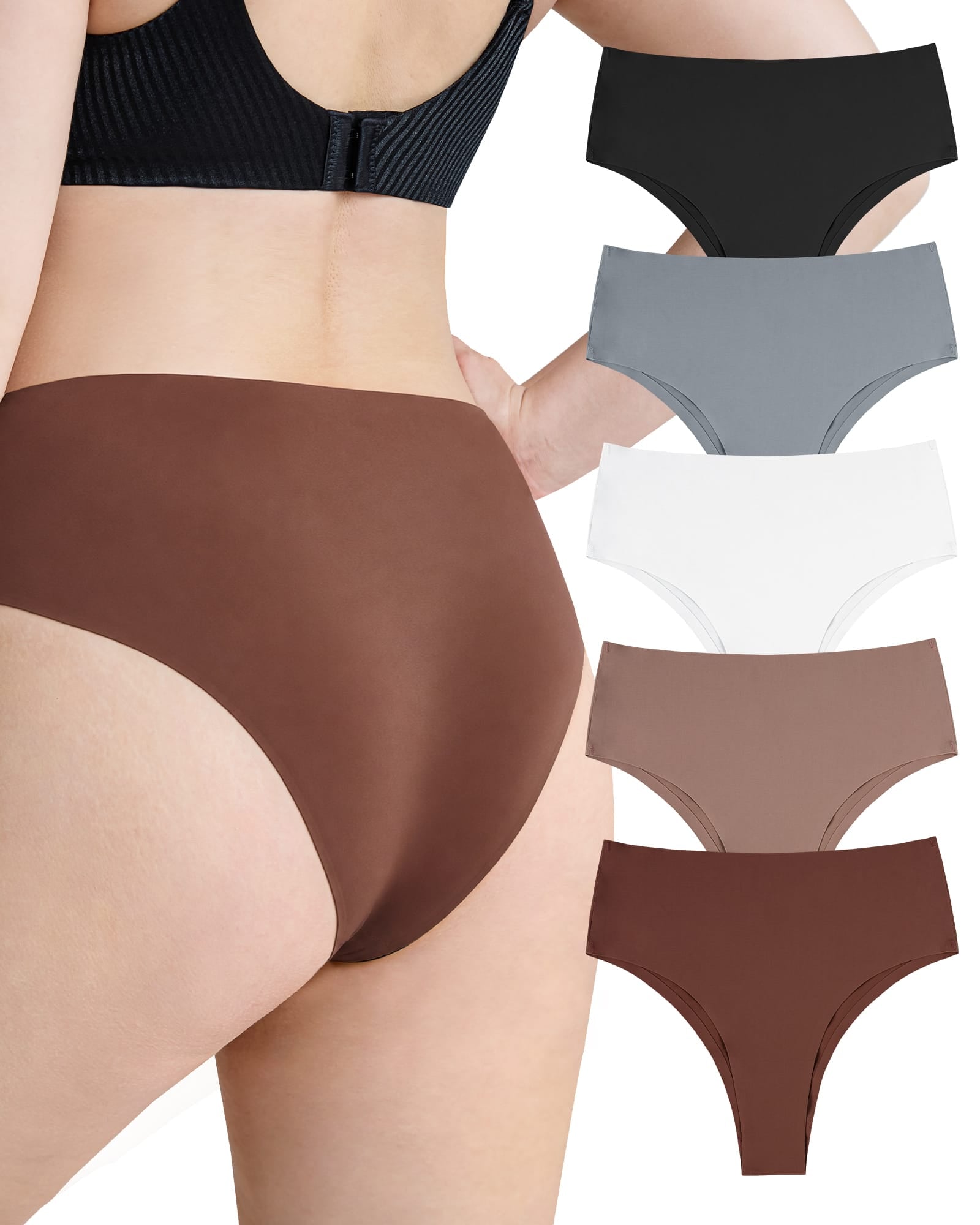 FallSweet Mix color / S FallSweet No Show Cheeky Underwear Seamless High Waisted Bikini Panties