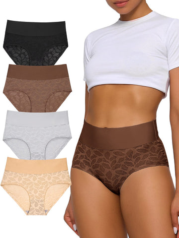 FallSweet No Show Lace Shaping Underwear High Waisted 5 Pack