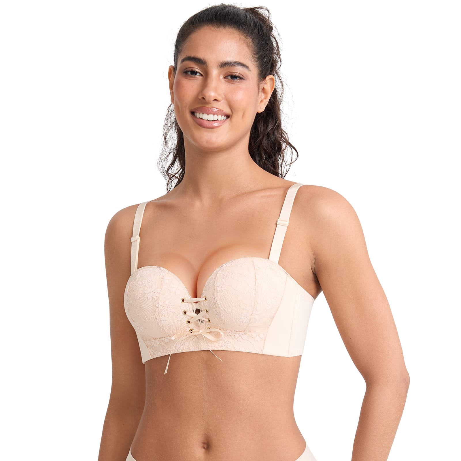 FallSweet Push up Bras "Add Two Cups" Lace Wirefree Push Up Bra For Women