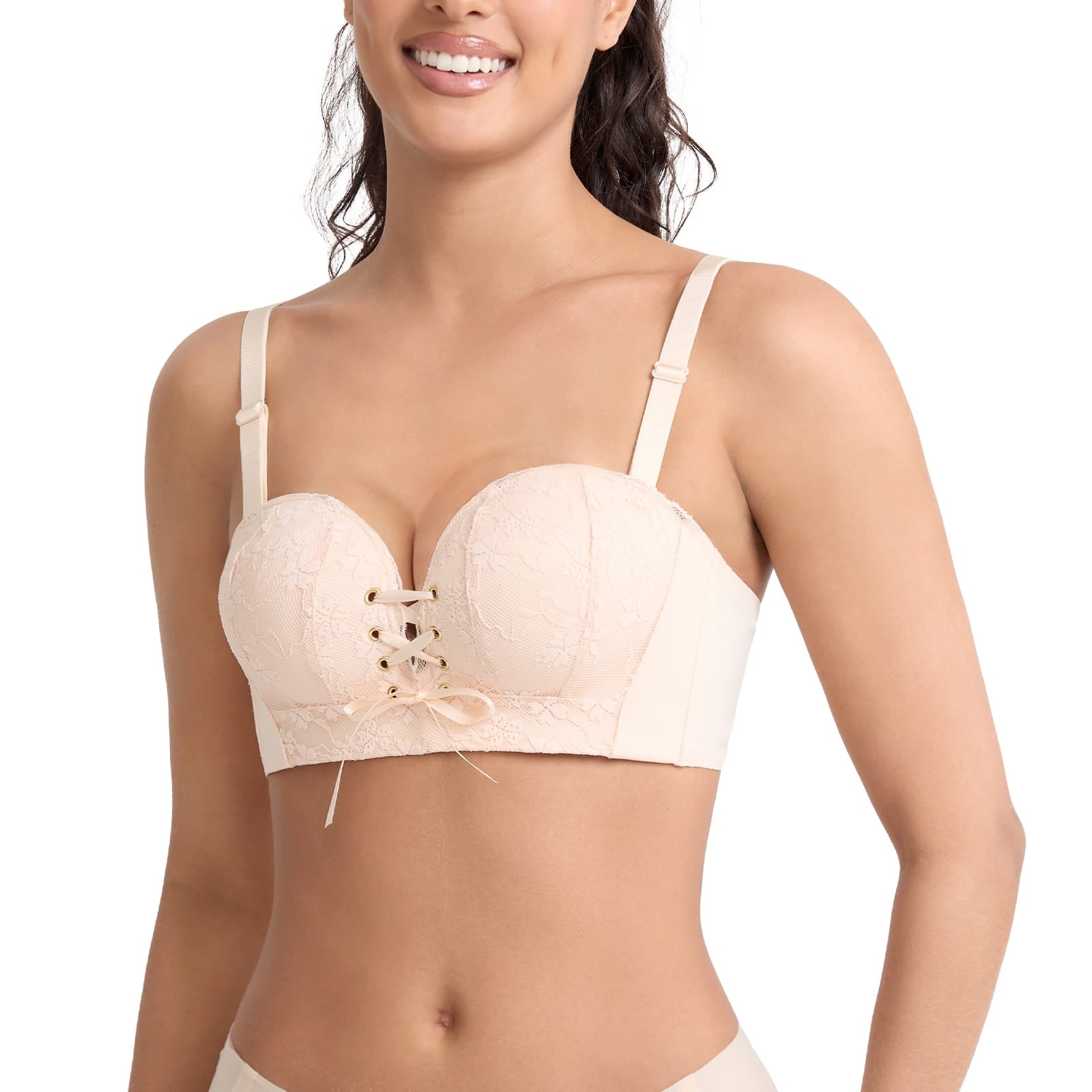 FallSweet Push up Bras beige / 32 / A "Add Two Cups" Lace Wirefree Push Up Bra For Women