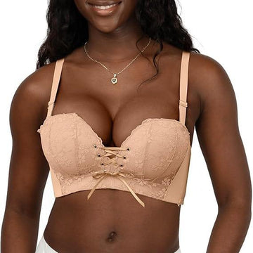 FallSweet Push up Bras Beige / 32 / A "Add Two Cups" Lace Wirefree Push Up Bra For Women