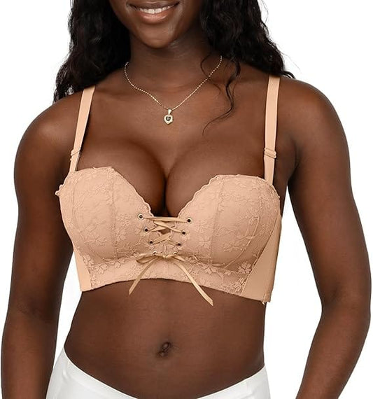 FallSweet Push up Bras Beige / 32 / A "Add Two Cups" Lace Wirefree Push Up Bra For Women