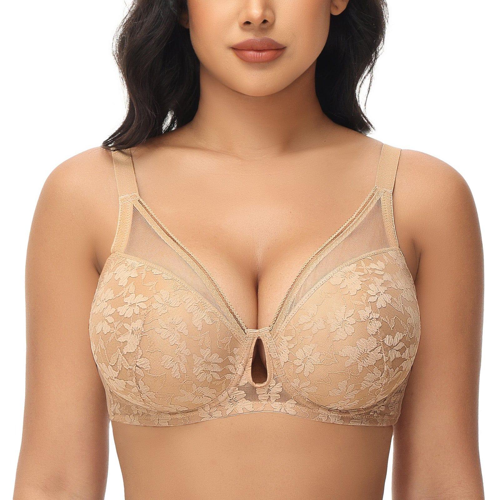 FallSweet push up bras Beige / 34 / B "Add one Cup" Lace Push Up Bras Underwire Padded Sexy Brassiere