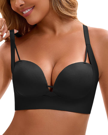 FallSweet Push up Bras Black / A / 32 Fallsweet Push Up Bras for Women Wireless Add 2 Cups Padded Brassieres