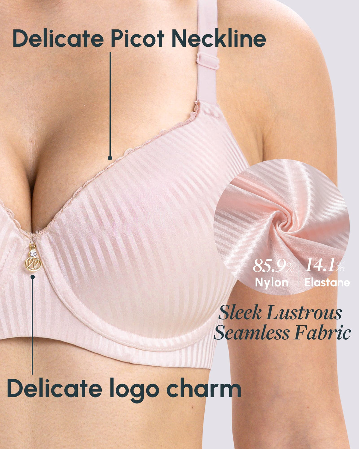 FallSweet Push up Bras Fallsweet Lightly Lined Underwire Full Coverage Bra Everyday T-Shirt Bra