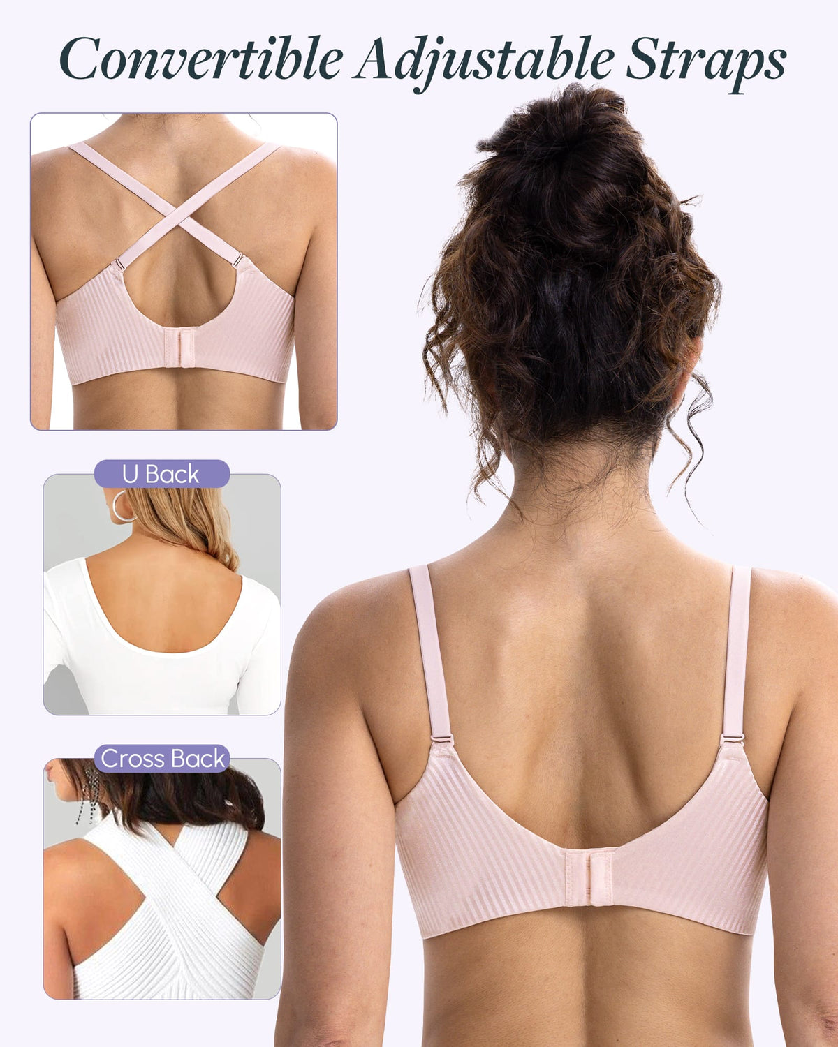 FallSweet Push up Bras Fallsweet Lightly Lined Underwire Full Coverage Bra Everyday T-Shirt Bra