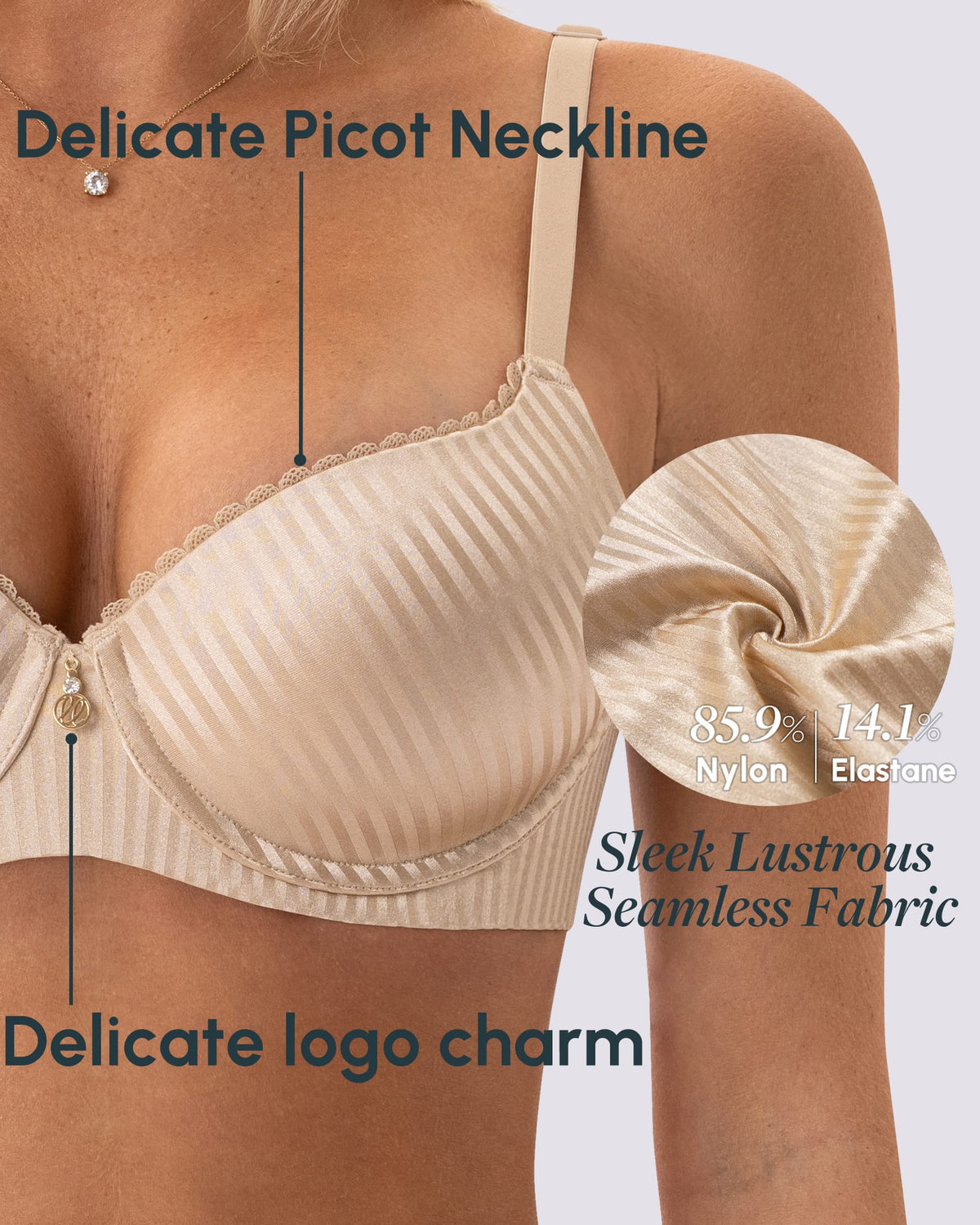 FallSweet Push up Bras Fallsweet Lightly Lined Underwire Full Coverage Bra Everyday T-Shirt Bra