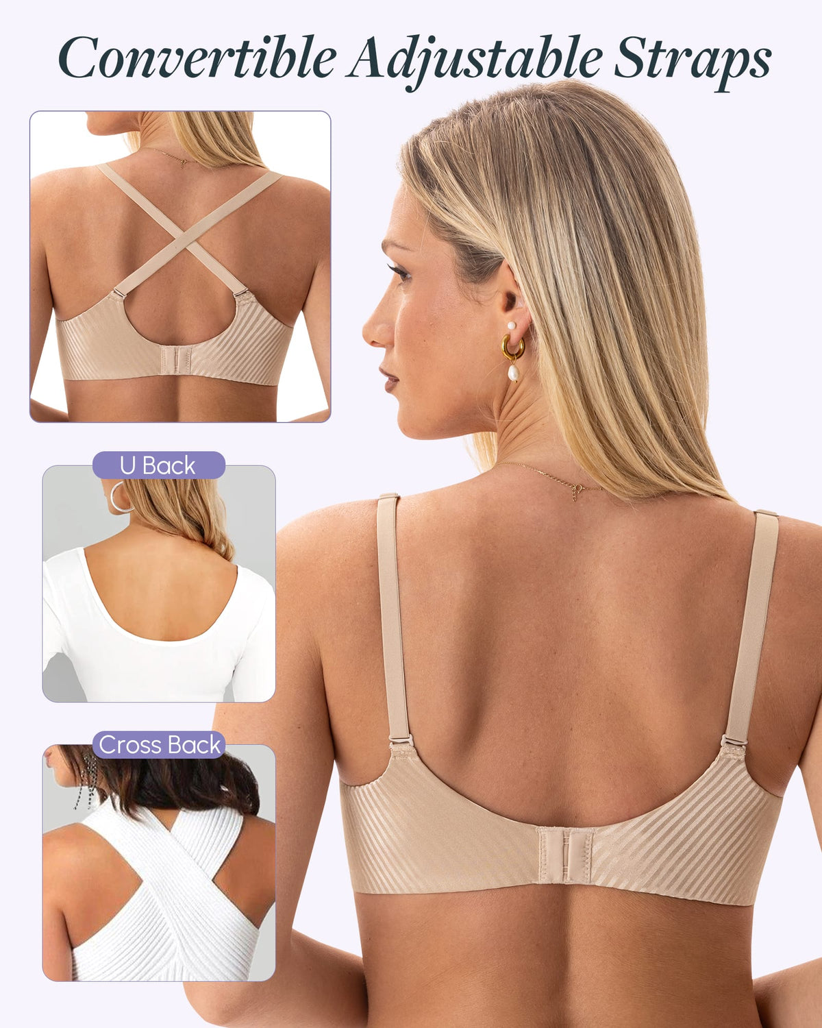 FallSweet Push up Bras Fallsweet Lightly Lined Underwire Full Coverage Bra Everyday T-Shirt Bra