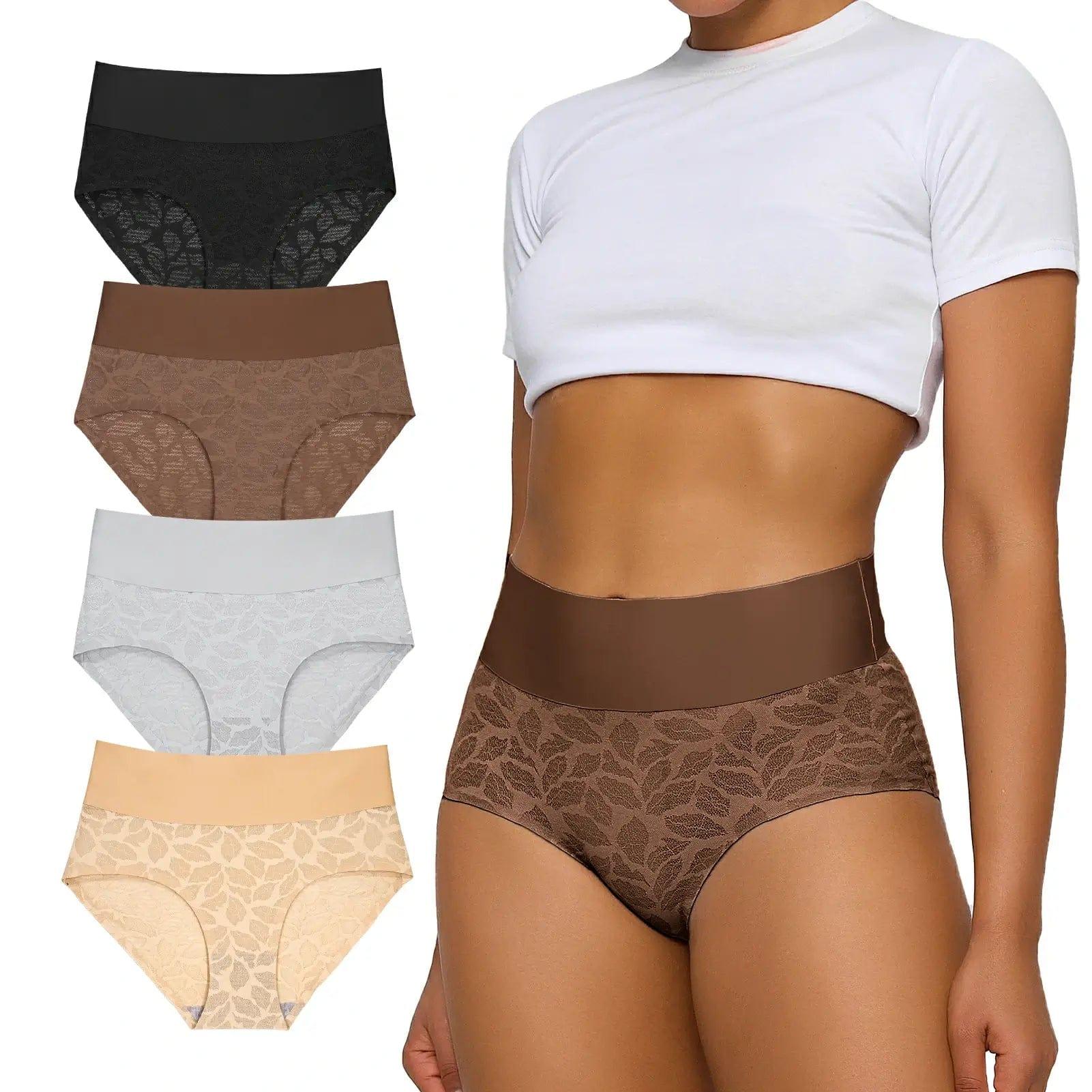 FallSweet S / Multi1(4-pack) No Show Lace Shaping Underwear High Waisted 5 Pack