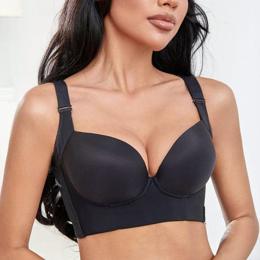 zbrasonline push up bras Black / 34 / B "Hide Back Fat" Underwire Push Up Bra with Shapewear