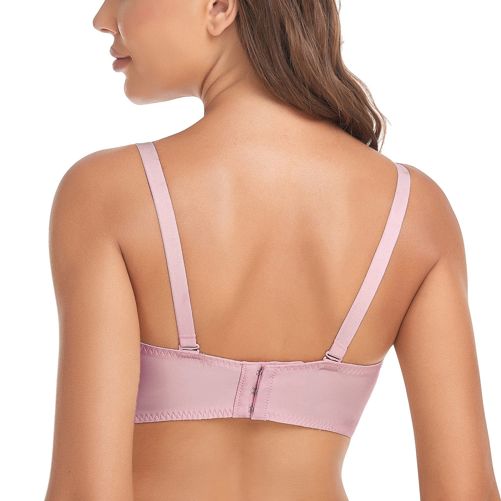 Back of "Add Two Cups" Lace Wirefree Push Up Bra For Women FallSweet