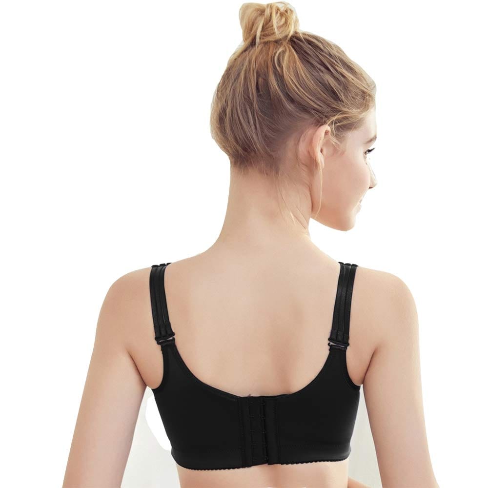 Back of FallSweet "Add Two Cups" Plus Size Smooth Wireless Bra - Black