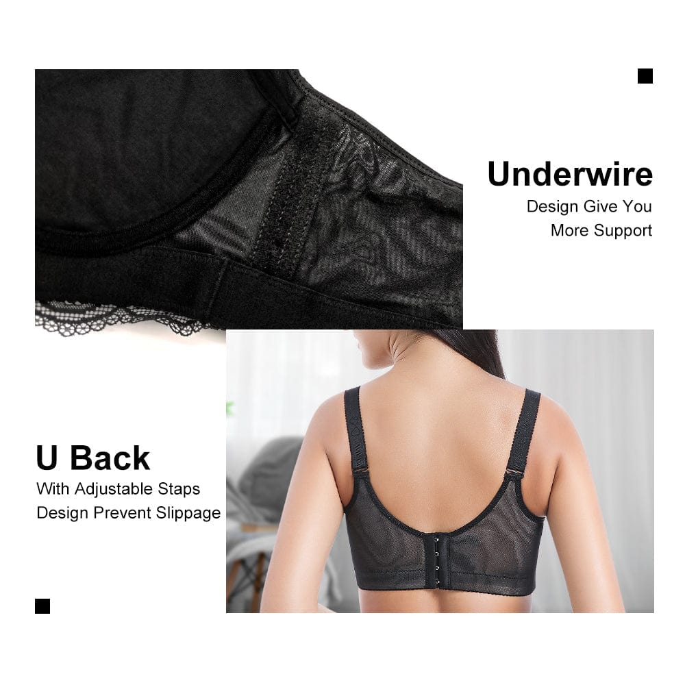 Details of FallSweet "Add Two Cups" All Black Lace Underwire Padded Bra