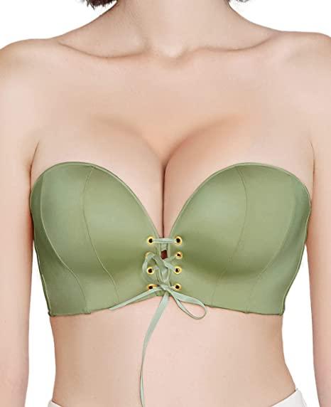 "Add Two Cups" Green Strapless Convertible Bra - FallSweet