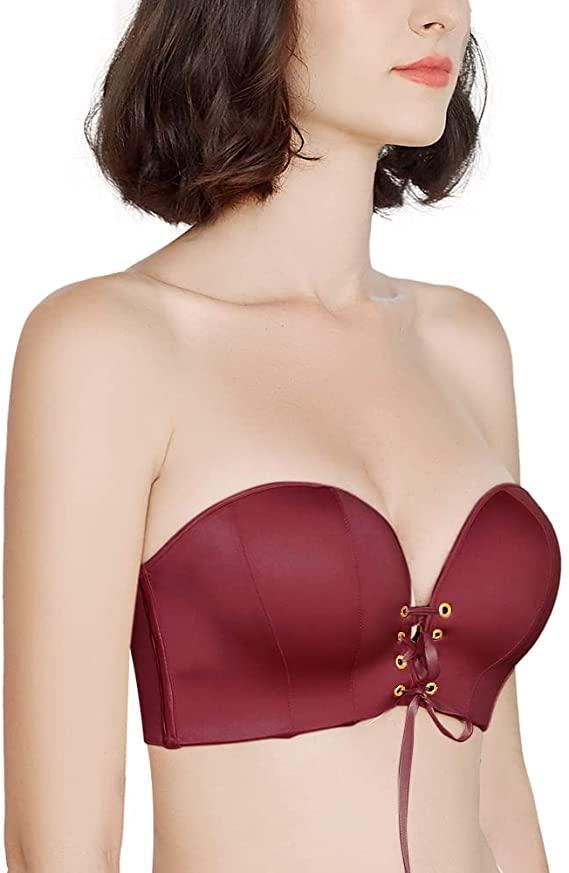 "Add Two Cups" Burgundy Strapless Convertible Bra - FallSweet