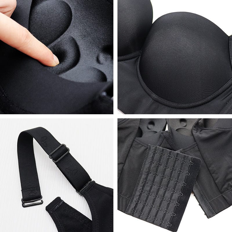 Details of Black "Hide Back Fat" Push Up Bra Shapewear Bralette FallSweet