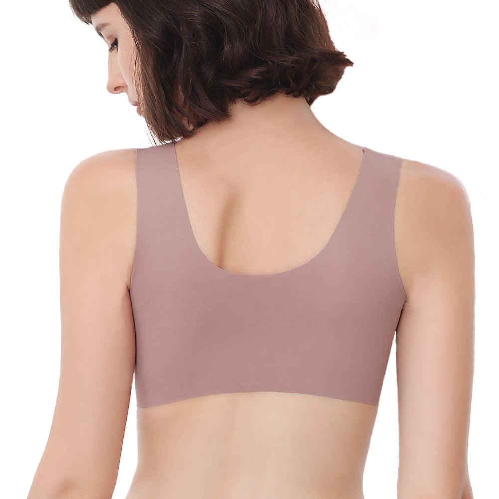 Back of Pink Front Closure T-shirt Padded Bra FallSweet