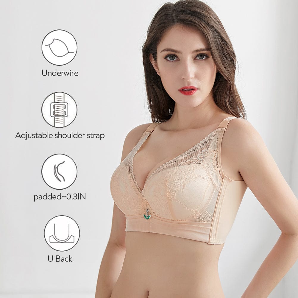 Side of FallSweet Beige Redefines Comfort Push Up Underwire Lace bra