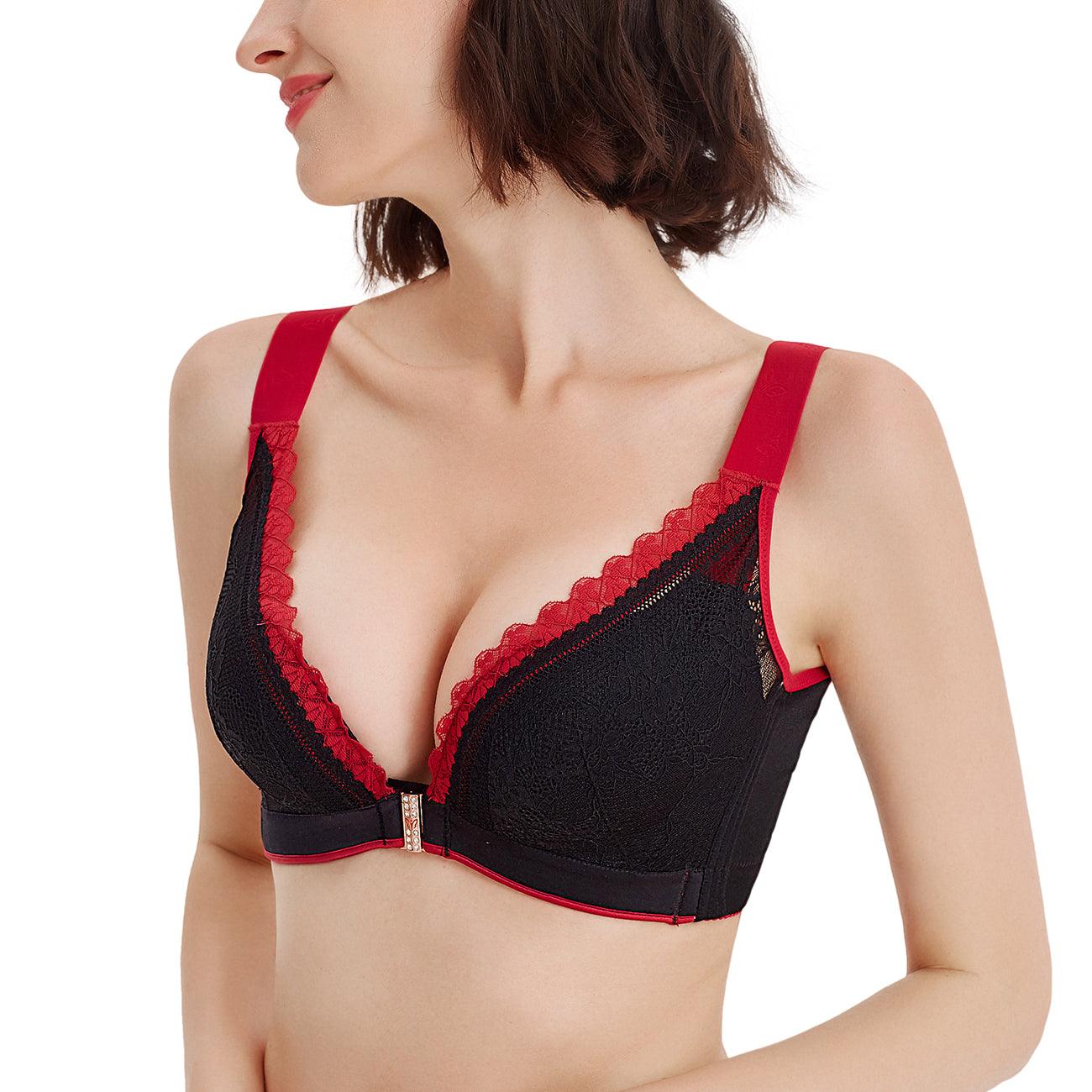 Side of FallSweet Sexy Lace Black Front Close Wirefree Bra