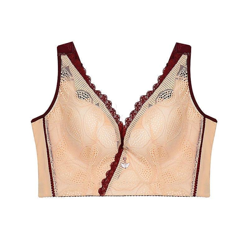 FallSweet Beige / 34 / C "Hide Back Fat" Romantic Wireless Lace Bralette