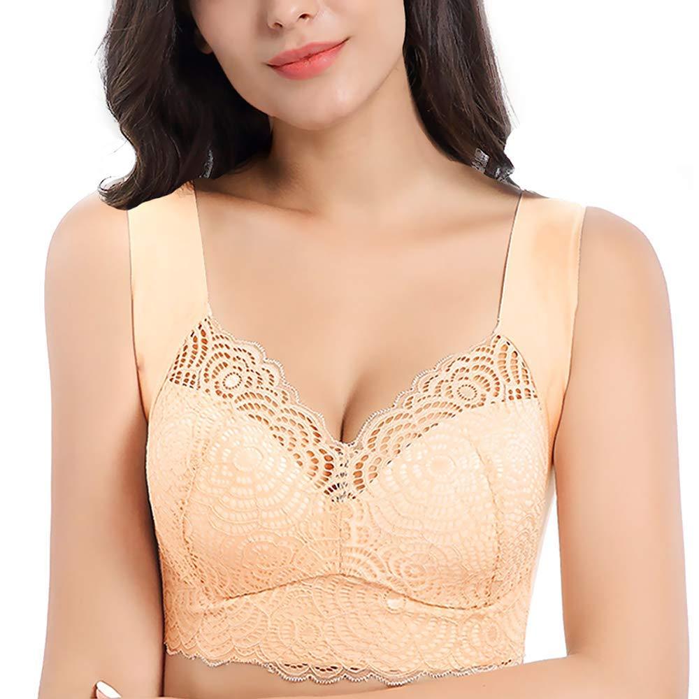 FallSweet Bra Beige / S “Hand Free Wirefree” Lace Bra Comfort Tank Top Bralette