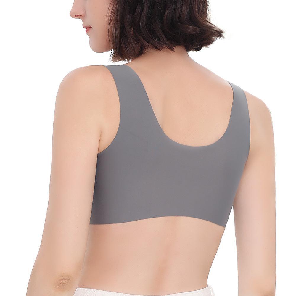 FallSweet Bra Wireless Bras Comfortable Gray Padded Front Closure T-Shirt Bra