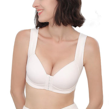 FallSweet Bra Wireless Bras Comfortable White Padded Front Closure T-Shirt Bra